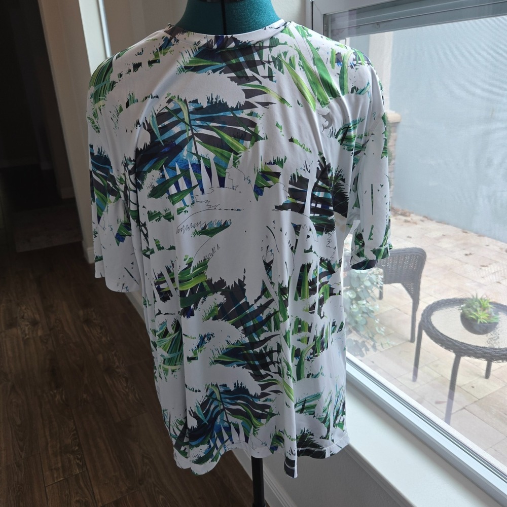 Reel Legends Performance Shirt Mens Large Multicolor Palm Frond Pullover T-Shirt